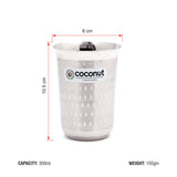 Coconut Stainless Steel Glasses - Capacity 300ml, Shower Finish, Heavy Gauge, Durable, Food Grade, BPA Free, Model - A4, Glasses For Serving Water / Juice / Beverages