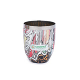 Coconut Stainless Steel Printed Designer Multi Color Water Glass/Tumbler - Capacity -300ML -Pack of 6 Glasses