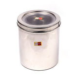 KCL Stainless Steel Round Storage Container with Acrylic Lid | 1.75 Litre Canister for Kitchen & Pantry | Food-Grade, Rust-Resistant & Airtight