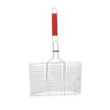 KCL Portable Barbecue BBQ Grill Net Basket | Chromium Plated Roasting & Grilling Tray with Wooden Handle | For Vegetables, Paneer & Mushrooms Only | Pack of 1.