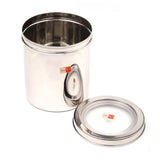 KCL Stainless Steel Round Storage Container with Acrylic Lid | 1.75 Litre Canister for Kitchen & Pantry | Food-Grade, Rust-Resistant & Airtight