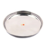 KCL Stainless Steel Beeding Plate Set of 2 | Heavy Gauge Round Serving Plates / Thali for Home, Hotel & Restaurant Use | Mirror Finish, Rust-Resistant