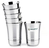 Coconut Stainless Steel Glasses - Capacity 300ml, Heavy Gauge, Durable, Food Grade, BPA Free, Model-B2, Glasses For Serving Water / Juice / Beverages