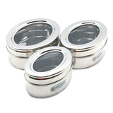 Coconut Stainless Steel Chintu C-thru Box - 1 Unit, Oval Box, Mirror Finish, Strong, Sturdy, Lunch Box/ Dabba / Dibba / Container / Canister / Storage Dabba for Fridge / Utility box / Storage Kitchen Organizer, Model - S36, Chintu C-thru
