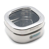 Coconut Stainless Steel Campo C-thru Box - Square Box, Mirror Finish, Strong, Sturdy, Lunch Dabba / Dibba / Container / Canister / Storage Dabba for Fridge / Utility box / Storage Kitchen Organizer / Lunch Box, Model - S37 Campo C-thru