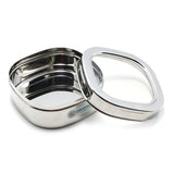 Coconut Stainless Steel Campo C-thru Box - Square Box, Mirror Finish, Strong, Sturdy, Lunch Dabba / Dibba / Container / Canister / Storage Dabba for Fridge / Utility box / Storage Kitchen Organizer / Lunch Box, Model - S37 Campo C-thru