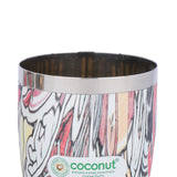 Coconut Stainless Steel Printed Designer Multi Color Water Glass/Tumbler - Capacity -300ML -Pack of 6 Glasses