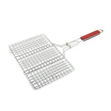 KCL Portable Barbecue BBQ Grill Net Basket | Chromium Plated Roasting & Grilling Tray with Wooden Handle | For Vegetables, Paneer & Mushrooms Only | Pack of 1.