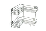 KCL L Shape Stainless Steel Multipurpose Corner Kitchen Rack – 2 Level Wall Mount Storage Stand | Rust Resistant | Heavy Duty | 1 Unit.