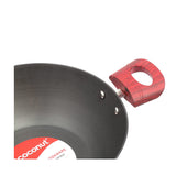 Coconut Hard Anodised Flat Base Kadai With Stainless Steel Lid