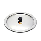 KCL Stainless Steel Ciba Tope Lid for/Tope Cover/Handi/Kadai/Saucepan Cover with Nob - 1 Unit.