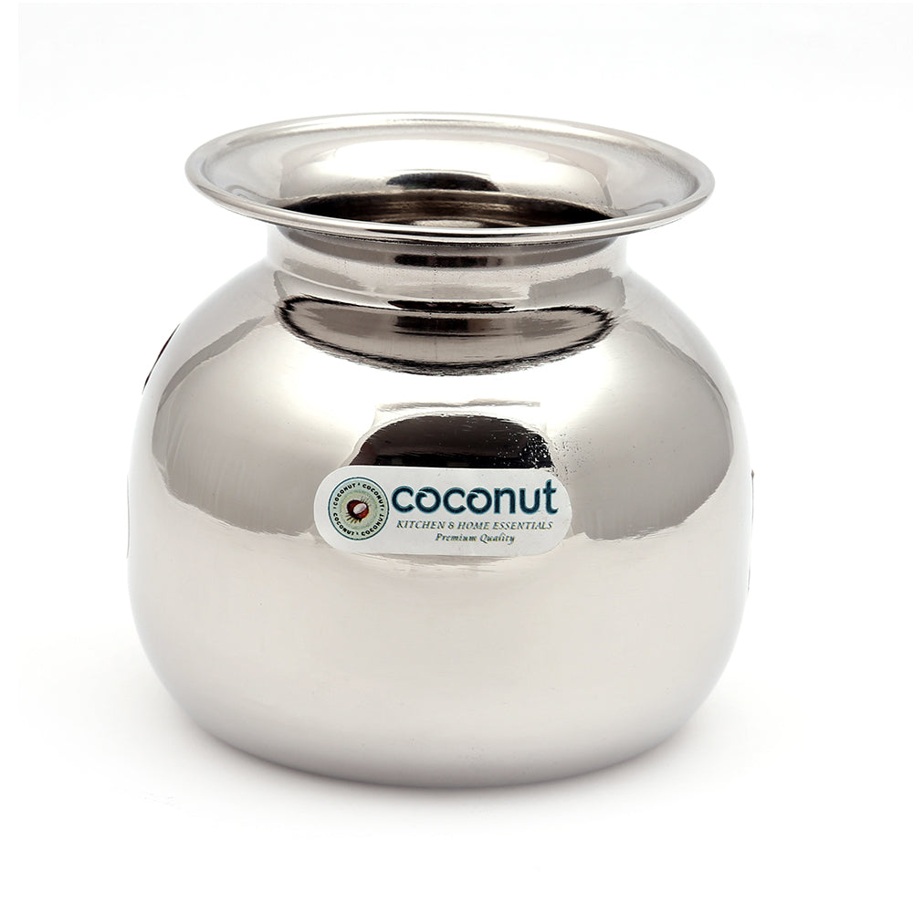 Coconut Stainless Steel Gangasagar Chambu/Lota/Kalash (Heavy Guage) - 1 Piece