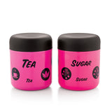 Coconut Stainless Steel - Unique Coating Design Container For Sugar & Tea /  Pack of 2 / 900ml each / Must have in Kitchen / Model - E28 Chai Point