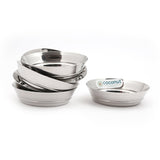 Coconut Stainless Steel Halwa Plate (Pack Of 6),Heavy Gauge, Mirror Finish, Model-H2 Flower Halwa, Serving Plate for Chaat, Namkeen, Halwa, Snacks, Dessert