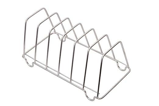 KCL Stainless Steel Plate Stand / Dish Rack for 6 Plates | Heavy Duty Utensil Organizer | Rust Resistant | Kitchen Storage Holder.