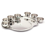 Coconut Stainless Steel Maharaja Bhog - Royal Thali set / Maharaja Bhog Thali Set / Tummy Delite / Raj Bhag Set, Model - P22, Tummy Delite