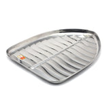 KCL Stainless Steel Leaf Shaped Banana Plate | Heavy Gauge Mirror Finish Dinner & Lunch Plate for Home, Restaurant & Hotels | Traditional Bhojan Thali Design |Set Of 2.