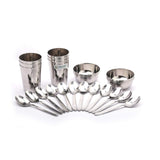 Coconut Stainless Steel (Heavy Guage) Mirror Finish Damro Dinner Set/Dinnerware & Serveware - 30 Pc