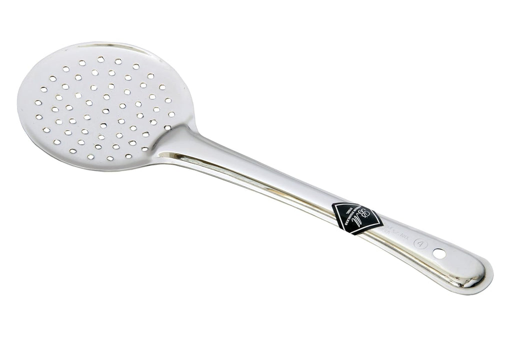 KCL Stainless Steel Basting / Frying Jhara (Zara) No. 5 | Heavy Gauge Skimmer Spoon | Oil Strainer & Frying Ladle | Mirror Finish.
