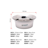 Coconut Stainless Steel Heavy Gauge, Mirror Polish, Solid Bowl/ Vati / Katori Set of 6 -Available sizes in Capacity 500ml, 750ml, 900ml, 1200ml Model - C30 Chocolate Bowl, Serving Bowls for Soup, Salad, Dessert, Dal, Vegetable