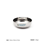Coconut Stainless Steel Hammered Design Halwa Plate (Pack Of 6), Dia-10cm Heavy Gauge, Mirror Finish, Model-H3 Hammered Halwa, Serving Plate for Chaat, Namkeen, Halwa, Snacks, Dessert