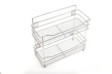 KCL Stainless Steel 2 Level Box Rack for Kitchen | 2 Tier Wall Mounted Storage Rack for Masala Boxes, Containers & Bottles | Rust-Free Heavy-Duty Organizer.