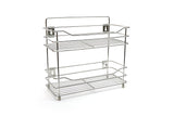 KCL Stainless Steel 2 Level Box Rack for Kitchen | 2 Tier Wall Mounted Storage Rack for Masala Boxes, Containers & Bottles | Rust-Free Heavy-Duty Organizer.