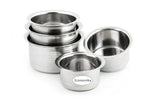 KCL Stainless Steel Ekonomica Tope Cookware Set | Flat Bottom Steel Tope / Bhagona for Cooking | Induction & Gas Compatible | 5-Piece Set (700ml, 900ml, 1200ml, 1500ml & 2000ml).