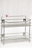 KCL Stainless Steel 2 Level Box Rack for Kitchen | 2 Tier Wall Mounted Storage Rack for Masala Boxes, Containers & Bottles | Rust-Free Heavy-Duty Organizer.