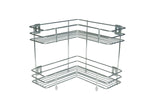 KCL L Shape Stainless Steel Multipurpose Corner Kitchen Rack – 2 Level Wall Mount Storage Stand | Rust Resistant | Heavy Duty | 1 Unit.