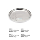 Coconut Stainless Steel Laser Finish- Pack of 6, Heavy Gauge, Mirror Finish, Solid, Dinner Plate / Meal Plate / Serving Plate, Model P2 American Plate