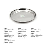 Coconut Stainless Steel Dinner Plate / Meal Plate / Serving Plate - Pack of 6 (Model P3 Plate)