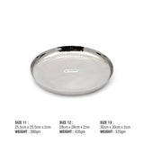 Coconut Stainless Steel Hammered Apple Kumcha/ Plate/Thali - Pack of 6