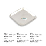 Coconut Stainless Square Steel Plate - Pack of 6, Heavy Gauge, Mirror Finish, Solid, Dinner Plate / Meal Plate / Serving Plate/ Thali, Model-P9 Square Plate