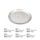 Coconut Stainless Steel P10 Plain Saffron Round Plates/Thali - 6 Qty