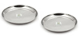 Coconut Stainless Steel Plate - Pack of 6, Heavy Gauge, Mirror Finish, Solid, Dinner Plate / Meal Plate / Serving Plate/ Thali, Model-P3 Kanchan Bogi Plate