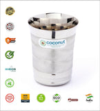 Coconut A10 Stainless Steel 3D Design Drinking Glass 300ml Each | Premium Matte Finish Designer Tumbler | Food Grade Stainless Steel | Rust Proof, BPA Free, Dishwasher Safe | Water, Juice, Milk & Beverage Glasses.