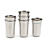 Coconut Stainless Steel - Glasses For Serving Water, Juice, Beverages | Capacity 300ml | Shower Finish | Heavy Gauge | Durable | Food Grade | BPA Free | Model - A12