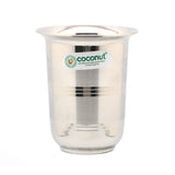 Coconut A13 Stainless Steel Water Glass 300ml | Steel Drinking Glass Set | Water Tumbler | Juice Glass | Milk Glass | Food Grade BPA Free | Matte Finish | Rust Resistant | Heavy Gauge Beverage Serving Tumbler | Available in Set of 3 & set of 6.