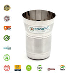 Coconut A17 Stainless Steel Water Glass 250ml Each | Premium Matte Finish Drinking Tumbler | Food Grade Stainless Steel | Rust Proof, BPA Free, Dishwasher Safe | Water, Juice, Milk & Beverage Glasses.