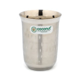 Coconut A18 Stainless Steel Shower Design Glass 250ml Each | Premium Matte Finish Tumbler with Elegant Dot Pattern | Food Grade Stainless Steel | Rust Proof, BPA Free, Dishwasher Safe | Water, Juice & Milk Glasses.