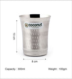 Coconut A19 Stainless Steel Shower Design Drinking Glass 300ml Each | Premium Matte Finish Designer Tumbler | Food Grade Stainless Steel | Rust Proof, BPA Free, Dishwasher Safe | Water, Juice, Milk & Beverage Glasses.
