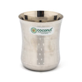 Coconut A20 Stainless Steel Shower Design Drinking Glass 300ml Each | Premium Designer Steel Tumbler with Curved Body | Food Grade Stainless Steel | Rust Proof, BPA Free, Dishwasher Safe | Water, Juice & Milk Glasses.