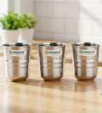 Coconut A2 Stainless Steel Drinking Glass , 250ml Each | Matte Finish Designer Tumbler Glasses | Food Grade Stainless Steel | Rust Resistant, BPA Free, Easy to Clean | Premium Water, Juice & Beverage Glasses.
