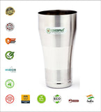 Coconut A31 Milo Lassi Glass Set of 2, 650ml Each | Premium Matte Finish Stainless Steel Lassi Glass | Food Grade Steel Drinking Tumbler | Ideal for Lassi, Milk, Buttermilk, Protein Shakes & Smoothies | Rust Proof, BPA Free, Dishwasher Safe.