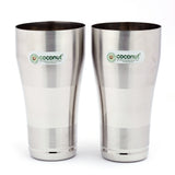 Coconut A31 Milo Lassi Glass Set of 2, 650ml Each | Premium Matte Finish Stainless Steel Lassi Glass | Food Grade Steel Drinking Tumbler | Ideal for Lassi, Milk, Buttermilk, Protein Shakes & Smoothies | Rust Proof, BPA Free, Dishwasher Safe.