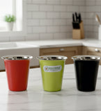 Coconut Stainless Steel Miranda Water Glass Set of 6 | Heavy Gauge Food Grade Steel Drinking Tumbler | Mirror Finish Glass for Water, Juice, Milkshake, Lemonade & Beverages | Durable BPA Free Kitchen Essential | Model - B37 Miranda.
