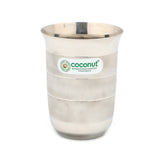 Coconut A3 Stainless Steel Drinking Glass 250ml Each | Matte Finish Designer Tumbler with Premium Ring Pattern | Food Grade Stainless Steel | Rust Proof, BPA Free, Dishwasher Safe | Water, Juice & Beverage Glasses.