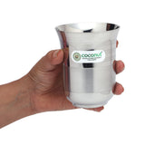 Coconut A7 Stainless Steel Water Glass 250ml | Steel Drinking Glass Set | Water Tumbler | Juice Glass | Milk Glass | Food Grade BPA Free | Matte Finish | Rust Resistant | Heavy Gauge Beverage Serving Tumbler | Available in Set of 3 & set of 6.