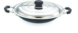 Coconut Appachatty Pan with Lid - Food Grade, Appam Pan with Lid / Appam Maker / Breakfast pan with Lid / PFOA Free, Model - Appachety with SS Lid